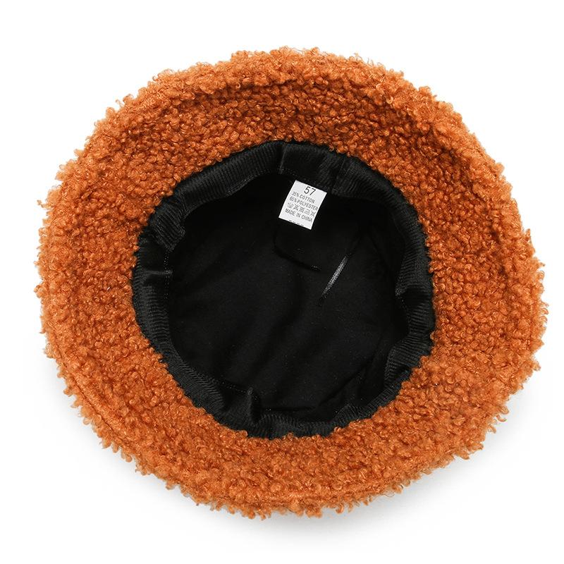 FallSeason and ColdSeason Fisherman Hat Women Korean Style Trendy Cold Resistant and Warm Basin Hat Styleable Fleece Sun Hat Lamb Velvet Hat