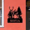 Personalized Sika Deer Metal Sign – Custom Home Number for Hunting Enthusiasts, Outdoor Wildlife Decor