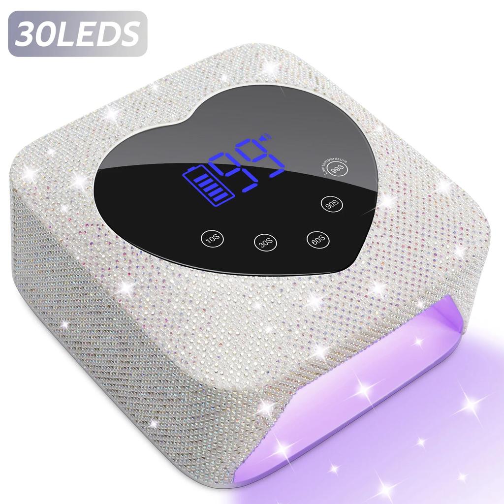 DianaBeauty UV Nail Lamp Rechargeable Cordless Manicure Lamp with 5 Timers 30 LEDs UV Cabin for Nail Nail Art Tools Nail Dryer