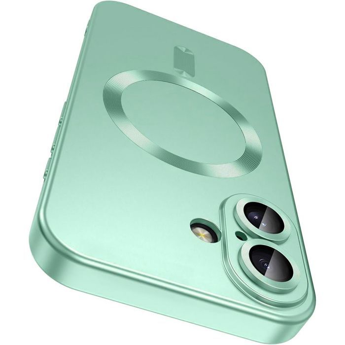 Coque de Protection - E.F.Connection - iPhone 17 - Silicone Liquide avec Anneau Magnétique - Vert
