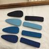 Versatile Denim Blue Teardrop Snap Hair Clip for Frizzy Hair and Bangs - Retro Hair Accessory for Women