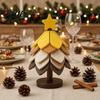 Rustic Kitchen Accessory Christmas Tree Shaped Silicone Trivet Set Collapsible Heat Resistant Hot Pad Table Organizer with Storage Stand Space