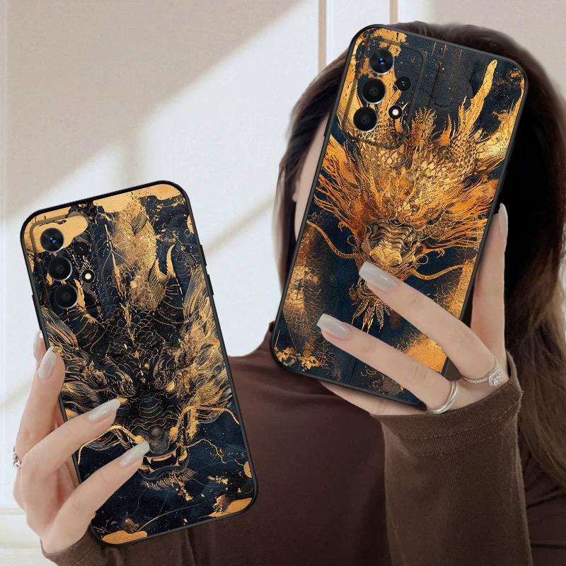 Golden Dragon For Samsung A03 Core A 04 05 06 12 14 15 16 22 23 Galaxy A25 26 4G 34 35 52 53 56 71 73 90 5G soft phone case