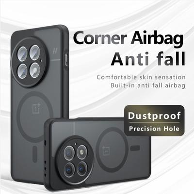Für Magsafe Stoßfeste Acryl Handyhülle für OnePlus 13 13R 12 12R Nord 4 ACE 3V 3Pro Hart Bumper Matte Magnetische Abdeckung Hülle