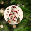 Knitted Texture Snowman Family with Festive Gifts Acrylic Christmas Tree Ornament Holiday Decor Hanging Pendant Xmas Tree Decoration Gift Party