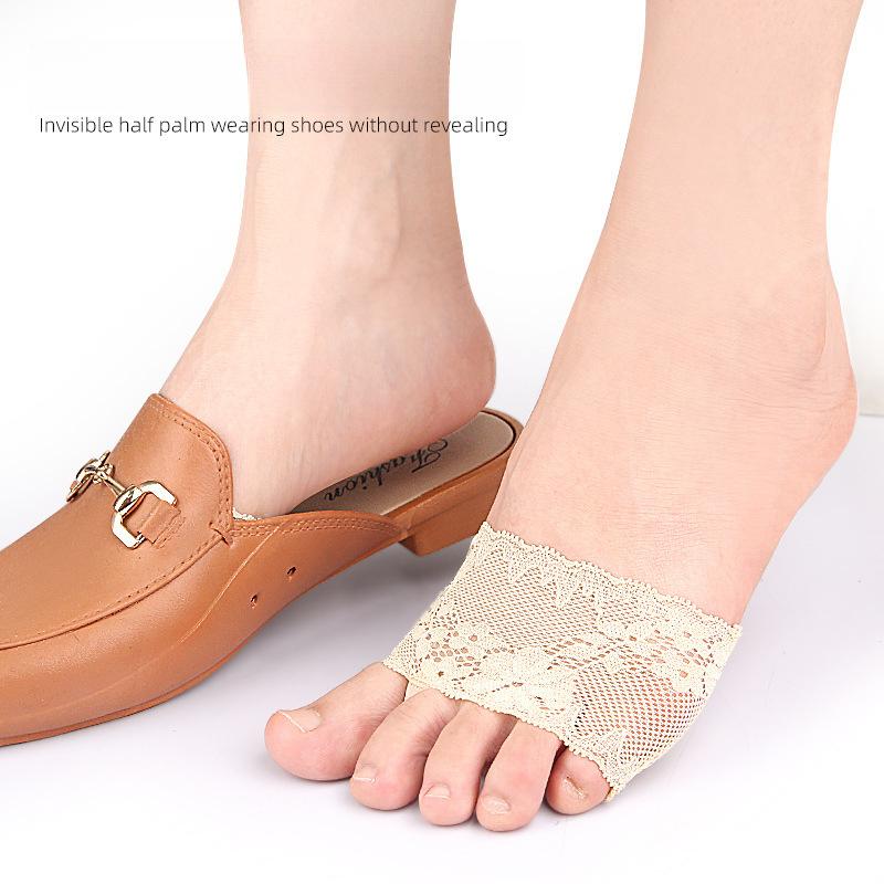 Spring and Autumn Sub-toe Lace Half-palm Socks Cover Cloud Cotton Pad Slow Pressure Anti-slip Open-toed Fish Mouth Half-section Invisible Socks Cover