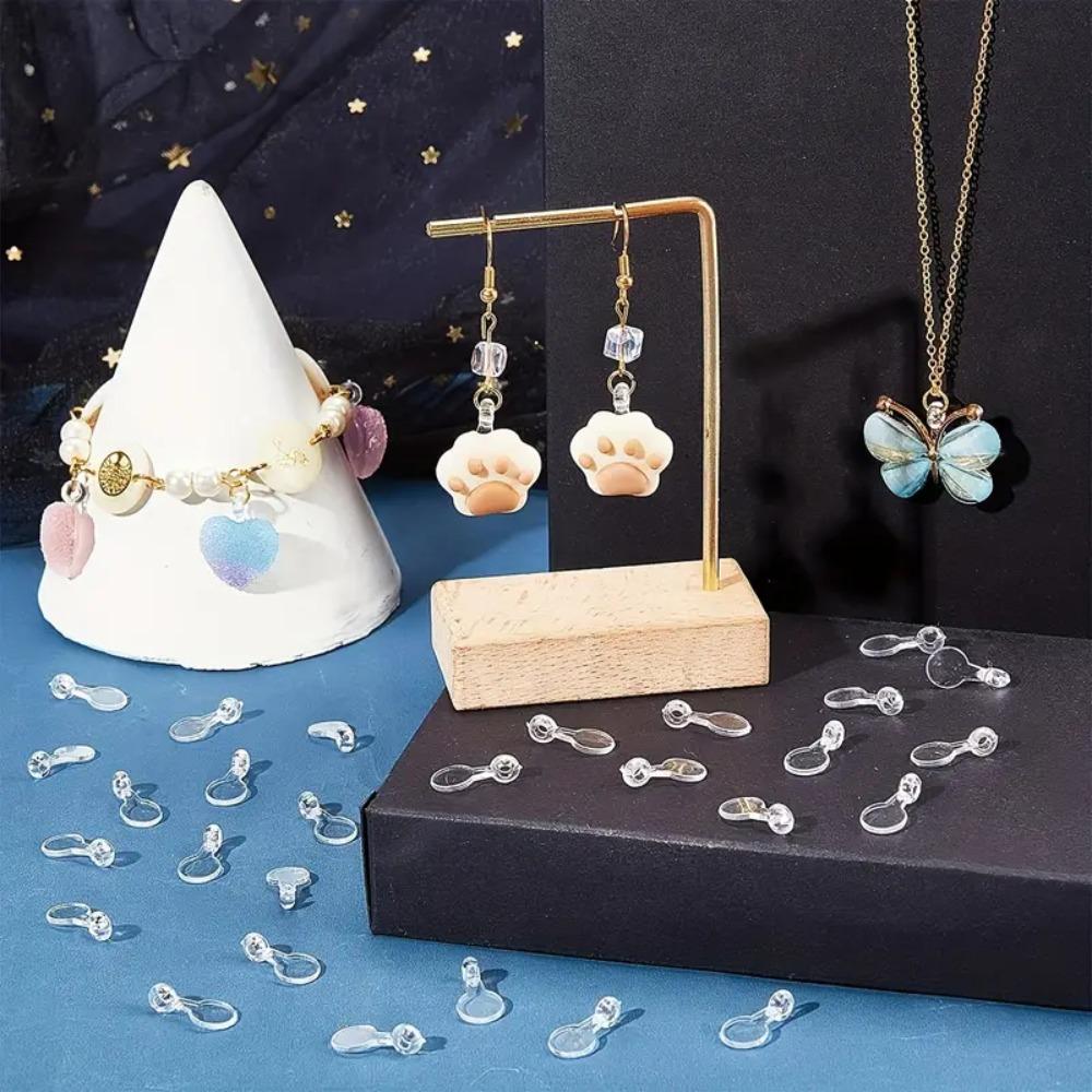 200pcs Transparent Flat Pad Pendants Oval Acrylic Transparent Cabochon Pendants  Home