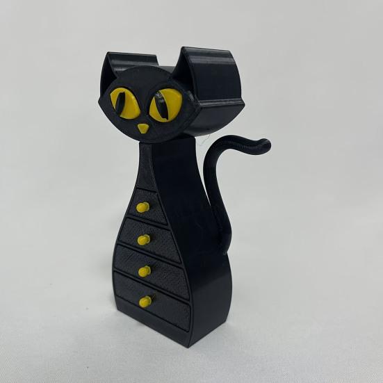 Black Cat Shaped Jewelry Box 3D Printed Cat Jewelry Organizer with 6 Drawers for Necklaces Bracelets Earrings Rings