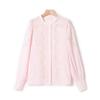 Sézane Elegant Long-Sleeve Round Neck Lace Cotton Shirt