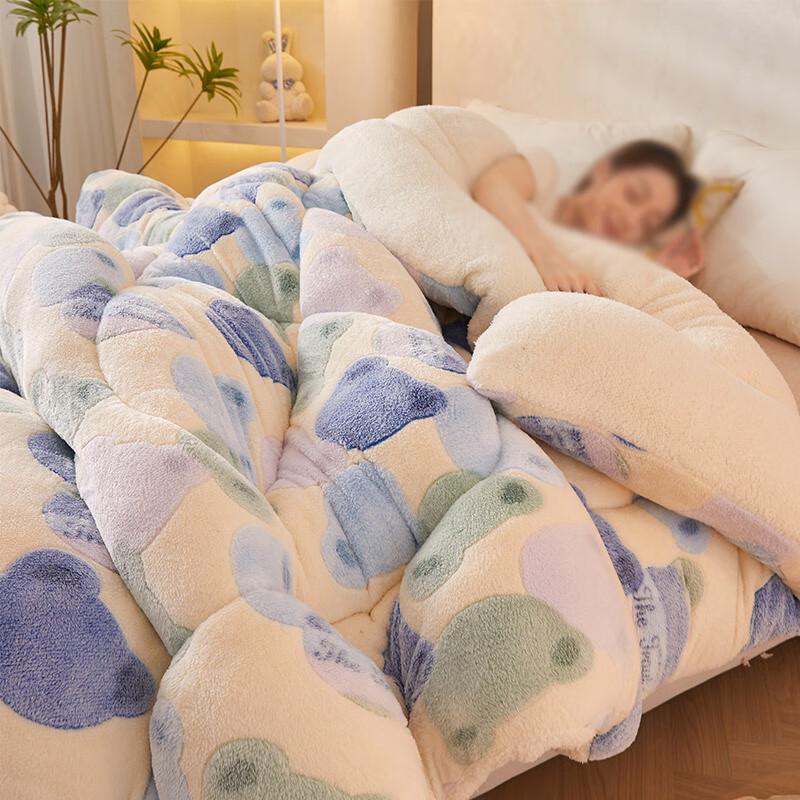 HEIXIE Double-Sided Fleece Winter Comforter