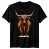Hochlandkuh Hochlandrinder Tiere Unisex T-Shirt Schottisches Nutztier