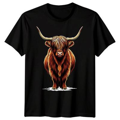 Hochlandkuh Hochlandrinder Tiere Unisex T-Shirt Schottisches Nutztier