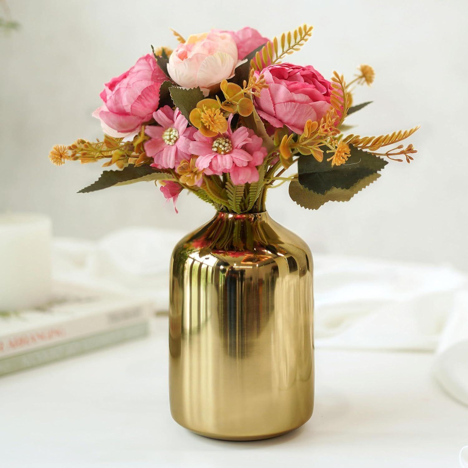 Behoma Metal Flower Vase for Home Decor Bedroom Living Room Office Wedding