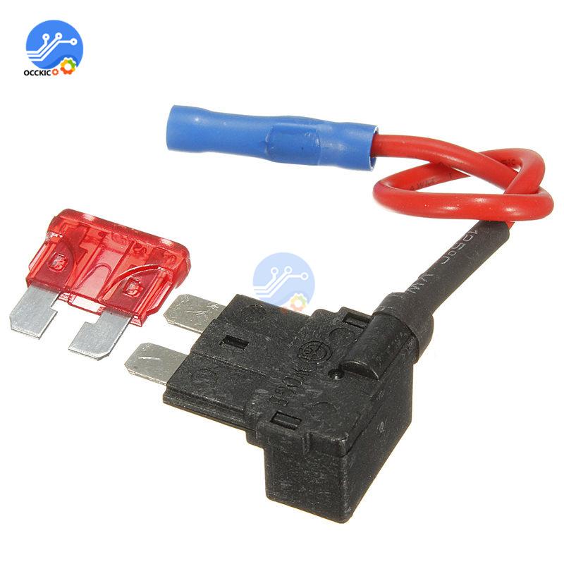 12V Sigorta Tutucu Devreye Bağlama Adaptörü Mikro Mini Standart ATM APM Bıçaklı Otomatik Sigorta 10A Bıçaklı Sigorta Tutucu ile