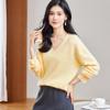 Women's Luxury V-Neck Brushed Cashmere Blend Sweater