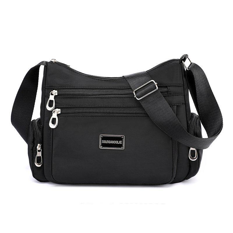 Sac bandoulière unique pour femme: Sac en Toile de Nylon Grande Capacité avec Multiples Compartiments pour Mères d'Âge Moyen et Âgées