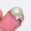 Natural Pearl Gemstone Handmade 925 Sterling Silver Jewelry Ring Size 5 ZS-1751