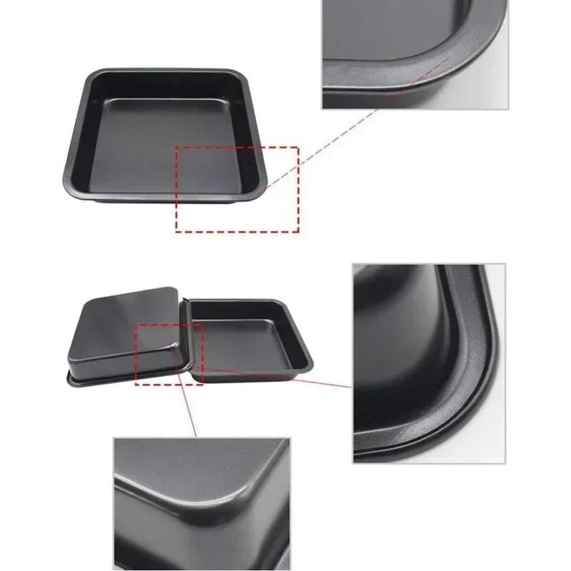 Square Cake Pan, Metal Bread Baking Mold, Microwave Oven Baking Tray, Bakeware Kitchen Accessories Tool, 1PC Nonstick Pans