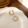 S925 Silver Needle Korean Style Metal Circle Earrings Minimalist Light Luxury Women Ear Jewelry
