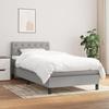 3140249 vidaXL Divan Bed with Mattress Light Grey 80x200 Cm Fabric