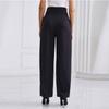 Women  Elastic High Waist Pant Casual Active  Fit Wide Leg Long Pants Trousers With Pockets