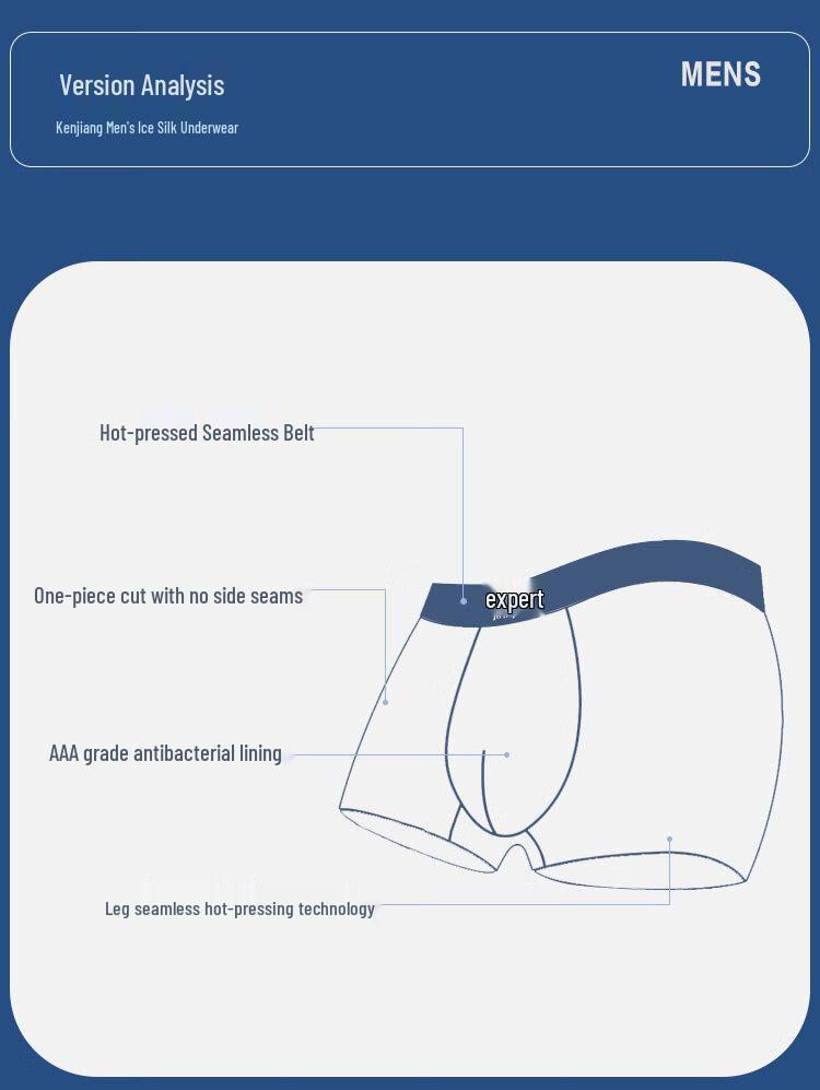 Jianjiang Men's Ice Silk Boxer Briefs 3-Pack