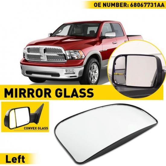 

Left Diver Side Exterior Mirror Glass W Power Heated For Dodge Ram 1500 2500