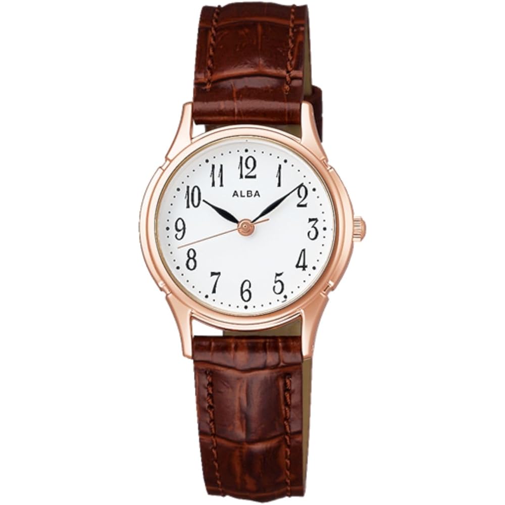 

Seiko Alba Women s Quartz Watch Analog Stainless Steel Water Resistant 5ATM Pink Gold Case White Dial