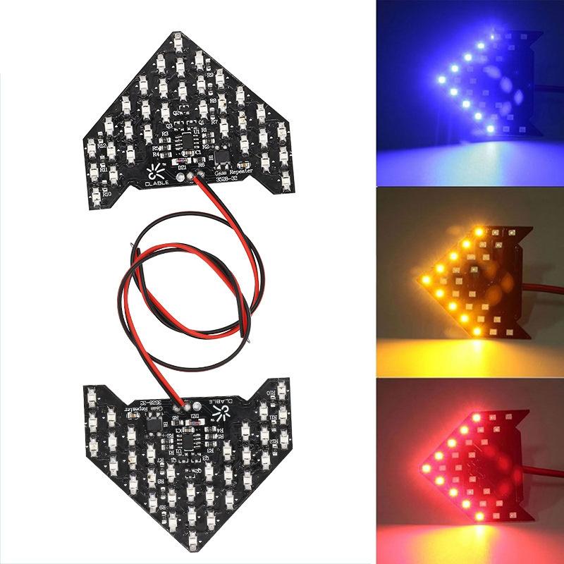 

1x Светодиодный указатель поворота для стайлинга автомобиля, панель-стрелка для зеркала заднего вида, индикаторная лампа, сигнальная лампа для зеркала заднего вида, 33 светодиода, стрелочный свет жёлтый