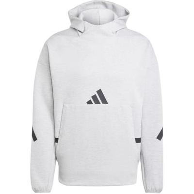 adidas ZNE. Kapuzenpullover Logo Muster Sportlich Locker Print Pullover Langarm Sweatshirt Herren Hoodies Grau Weiß JE3070