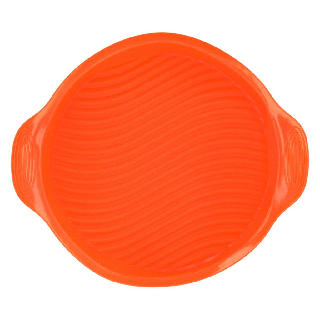 9in Round Silicone Cake Mold Pan NoStick Bread Baking Pan for Home Kitchen Bakery(Orange )