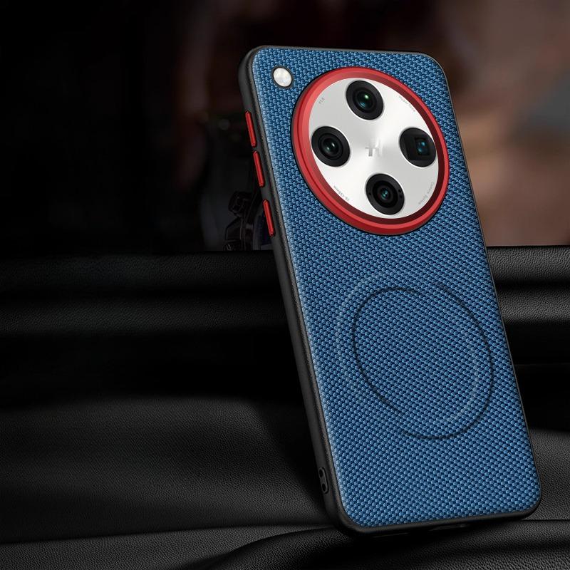 For OPPO Find X8 Ultra X8s X8 Pro Case Magnetic Soft TPU+Nylon Woven Leather Back Anti-Fingerprint Cover