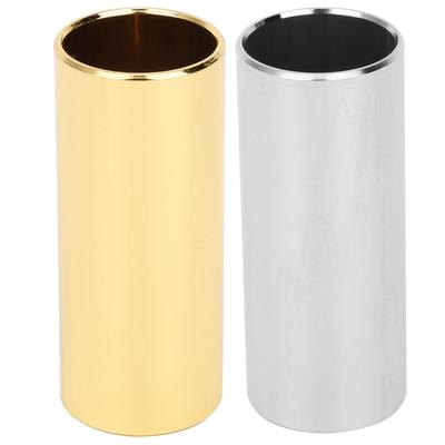 2 peças de aço inoxidável guitarra baixo slide barra substituição acessório prata dourado 6 cm