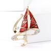 Modische Emaille Segelboot Broschen für Damen Strassstein Transport Pins Event Party Neue Geschenke Dekoration Kleidung Accessoires