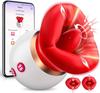 Mouth Sucking Vibrator 3 In1 for Women Rose Tongue Licking Sucking Adult Sex Toys Anal Clit Nipple Vibrators for Female Couples