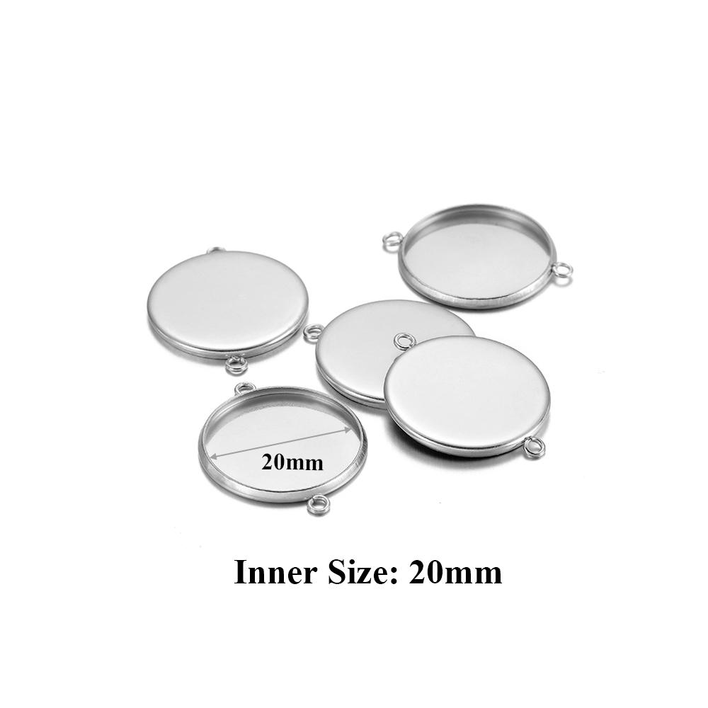 10 pièces Acier Inoxydable 6-30mm Base Cabochon Camée Couleur Dorée Plateau Rond Vide pour Collier Bracelet Fabrication de Bijoux Apprêts DIY
