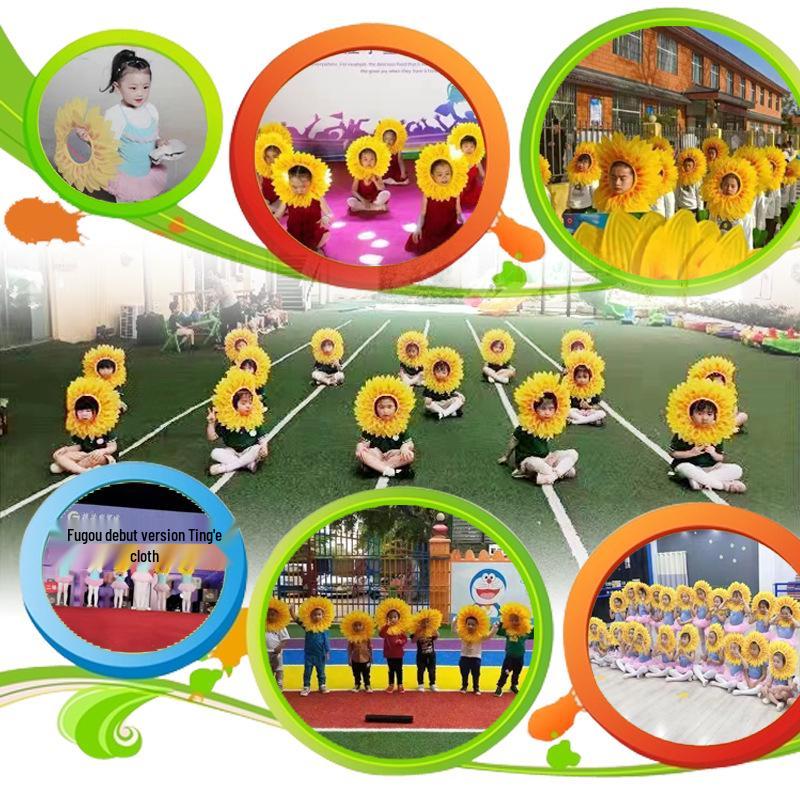 Children's Sunflower Headgear for Dance and Sports Events