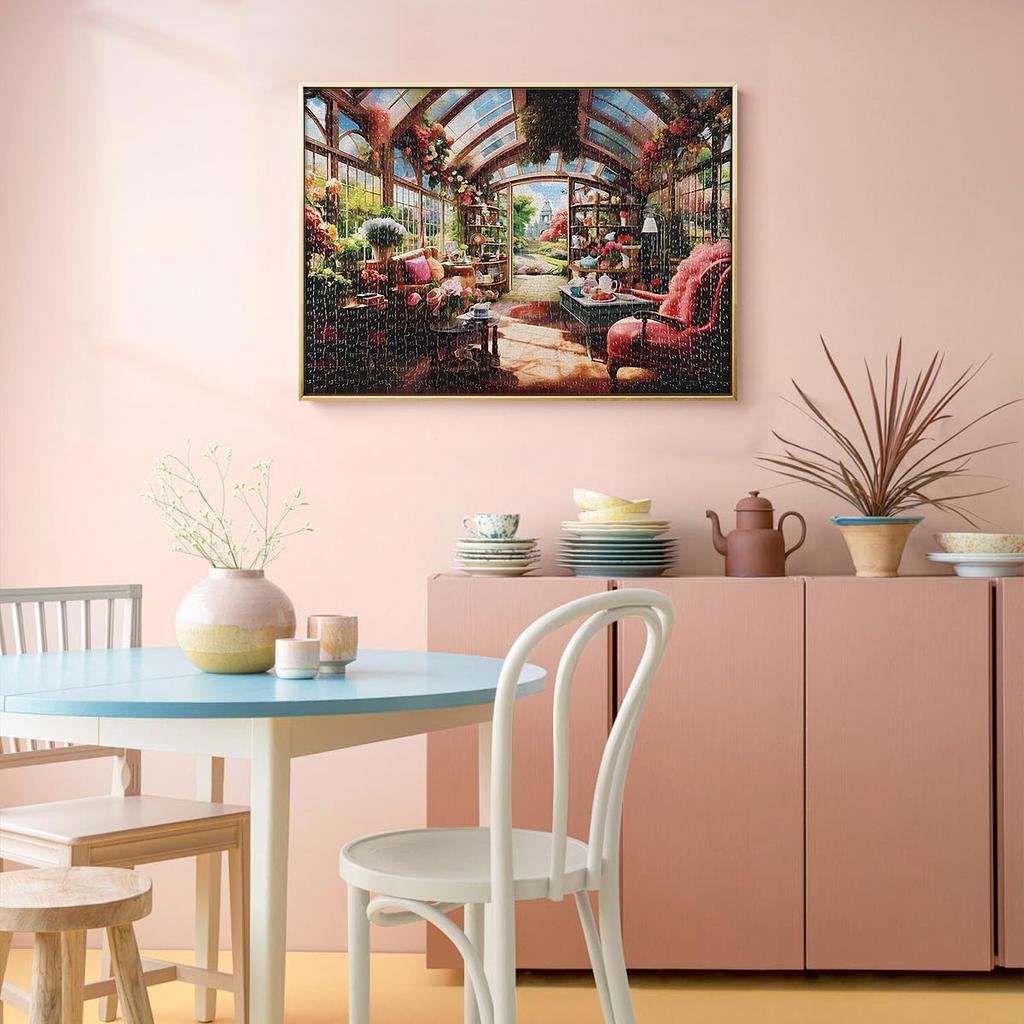 MISITU Jigsaw Puzzle 1008 Piece Puzzle Landscape Painting Flower Garden Plant Present Birthday Christmas Stylish Interior Flower House x 70 (50 cm)