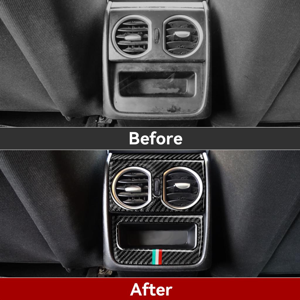 Wylot powietrza z tyłu samochodu Wykończenie odpowietrznika AC Wykończenie naklejki z włókna węglowego Wykończenie dla Alfa Romeo 159 Akcesoria 2004