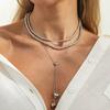 Ingemark Vintage Metal Heart-Shaped Pendant Necklace for Women Trendy Creative Bead Chokers Chain 2026 New Couple Jewelry Gifts
