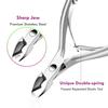 LINMANDA Cuticle Pliers with Cuticle Pusher Stainless Steel Cuticle Remover and Trimmer Perfect For Fingernails and Toenails