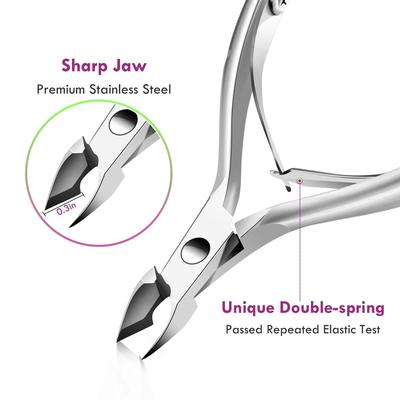 LINMANDA Cuticle Trimmer with Cuticle Pusher Nail Cuticle Nipper Professional Manicure Tools Stainless Steel Dual End Pusher