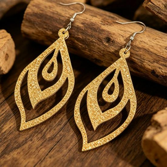 European Hot Sale: Women's Geometric Rhombus Leather Earrings - Simple, Stylish, and Fashionable Jewelry