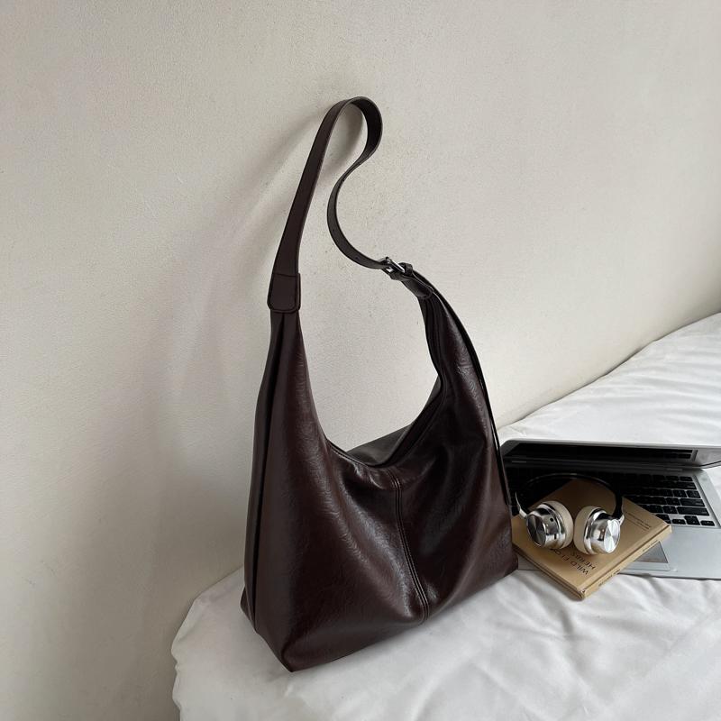 Leather Hobo Bag with Matching Clutch Large Capacity Fashion Shoulder Bag Set