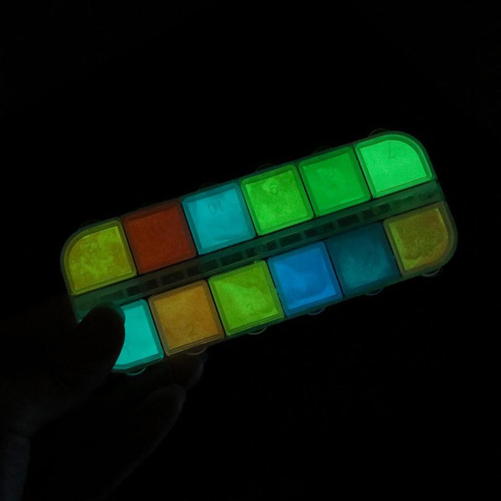 Glow In Dark Nail Glitter Powder DIY Manicure Tips Luminous Pigment Decoration