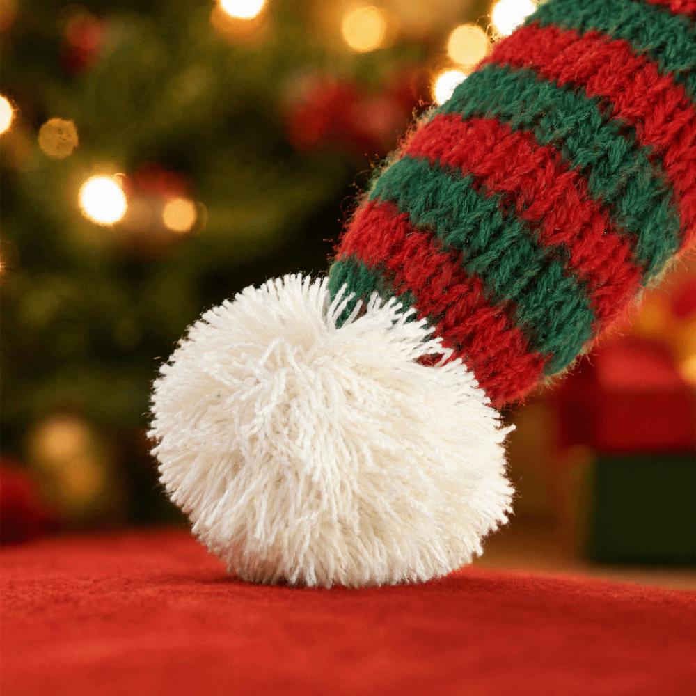 Knitted Knitted Dog Scarf Pompom Ball Dog Santa Scarves Cute Striped Pet Scarf Cats