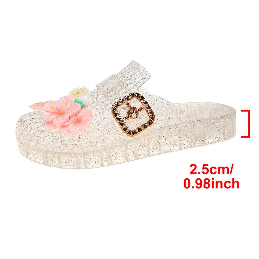 Women’s Jelly Woven Buckle Cork Round Close Toe Mule Comfort Slides Summer Beach Shoes Non-Slip Clogs Indoor&Outdoor Slippers Dress Sandals for Women