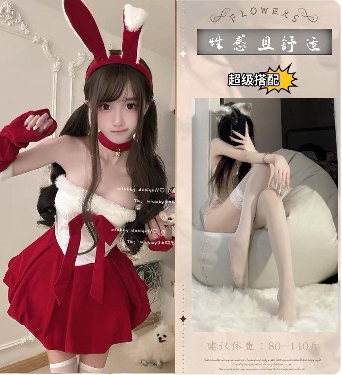 Sex Underwear Christmas Robe Korean Velvet Bunny Cosplay Dress Uniform European and American Models