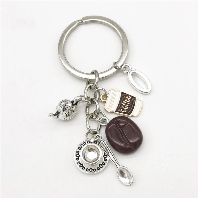 

Брелок с 26 буквами, кулон в виде кофейного зерна, брелок с кофе, повседневный брелок, креативные сувениры, подарки O