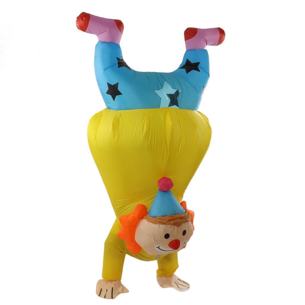 Dospelý Nafukovací Kostým Klauna na Stojku Halloween Klaun Hore nohami Nafukovací Kostým